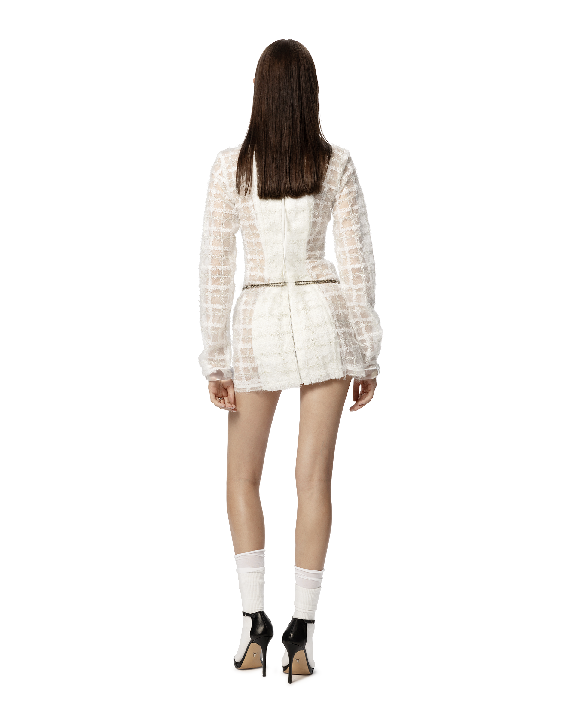 Executive Tweed Dress White