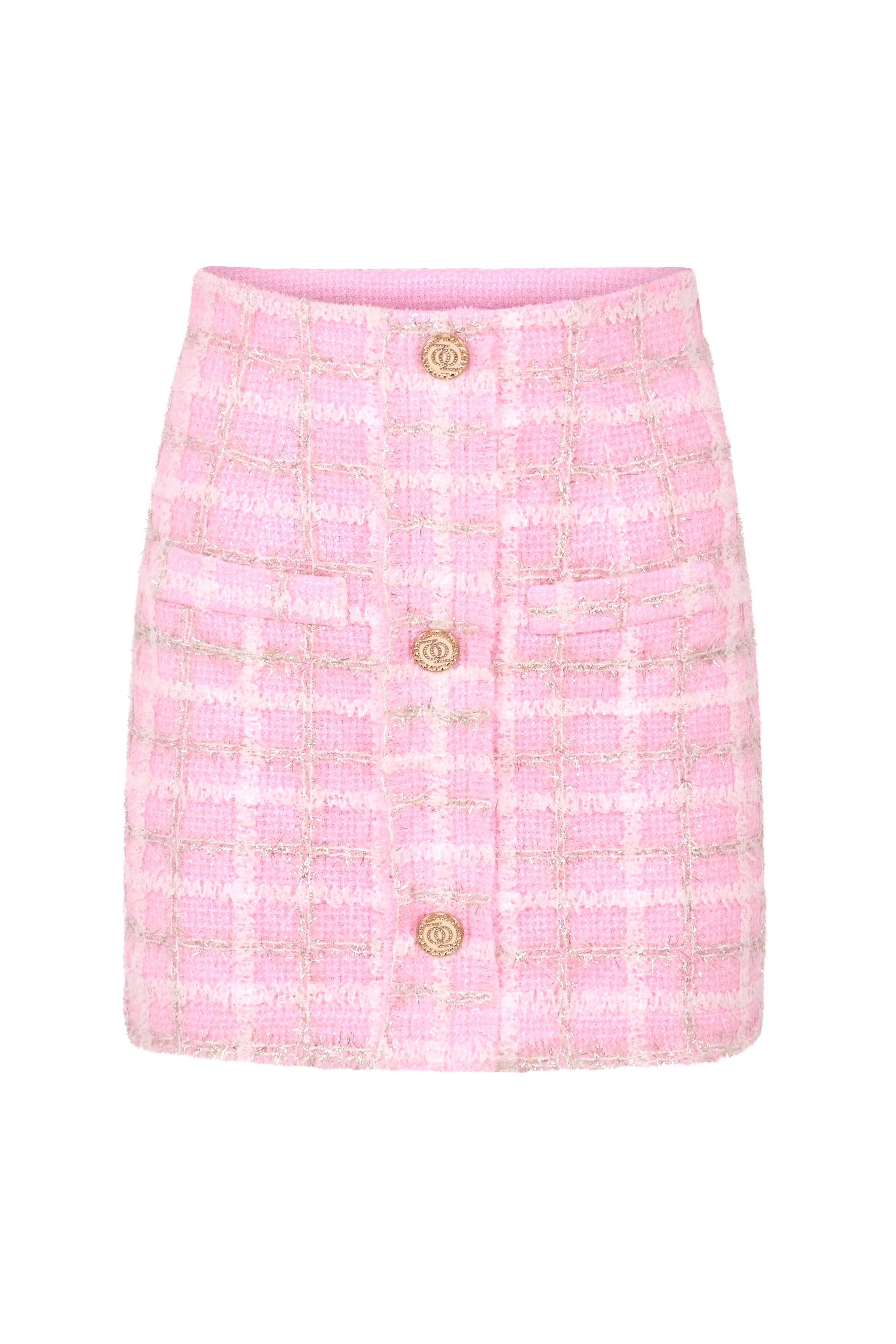 High Priority Tweed Skirt Pink