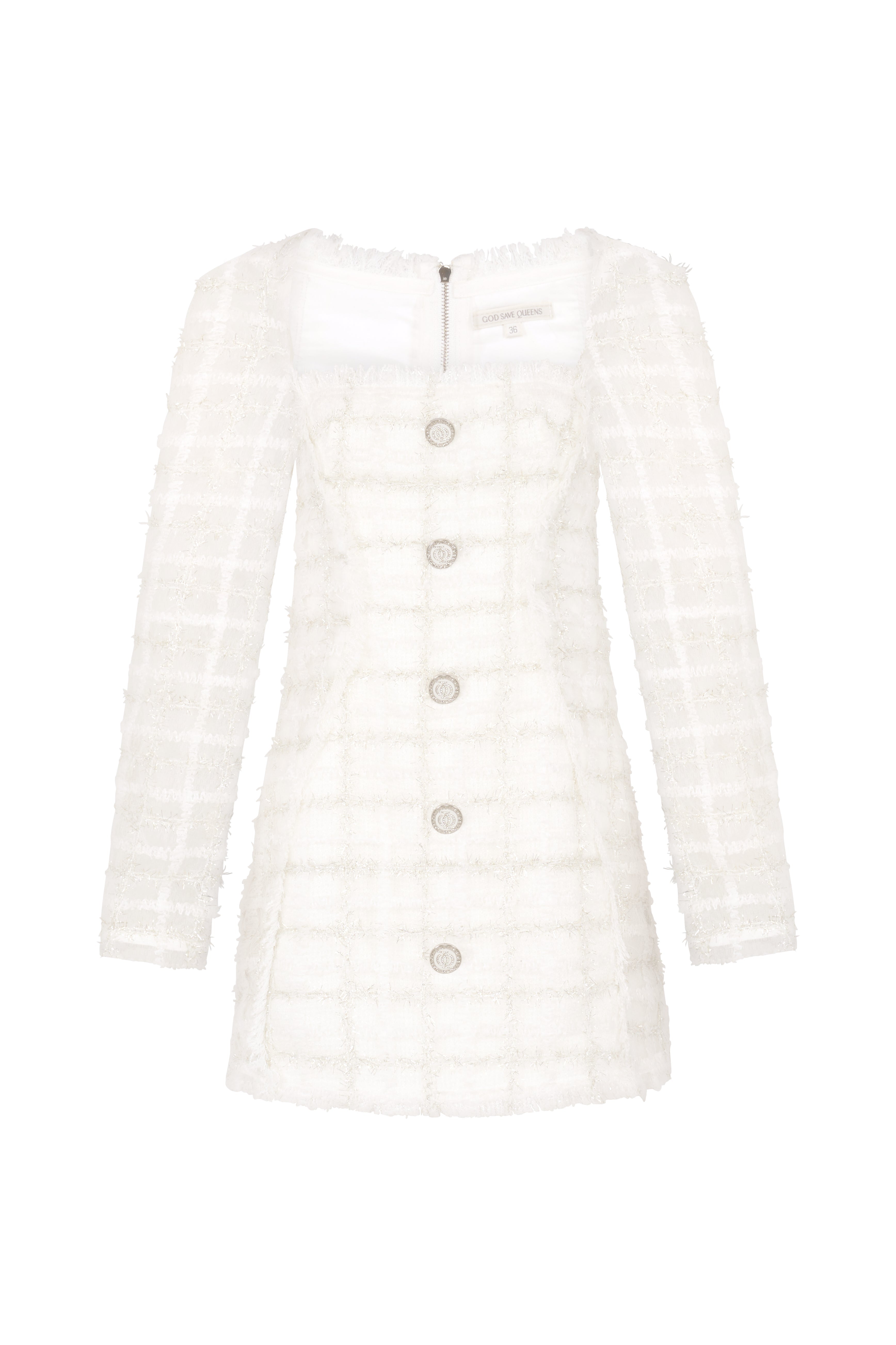 Executive Tweed Dress White