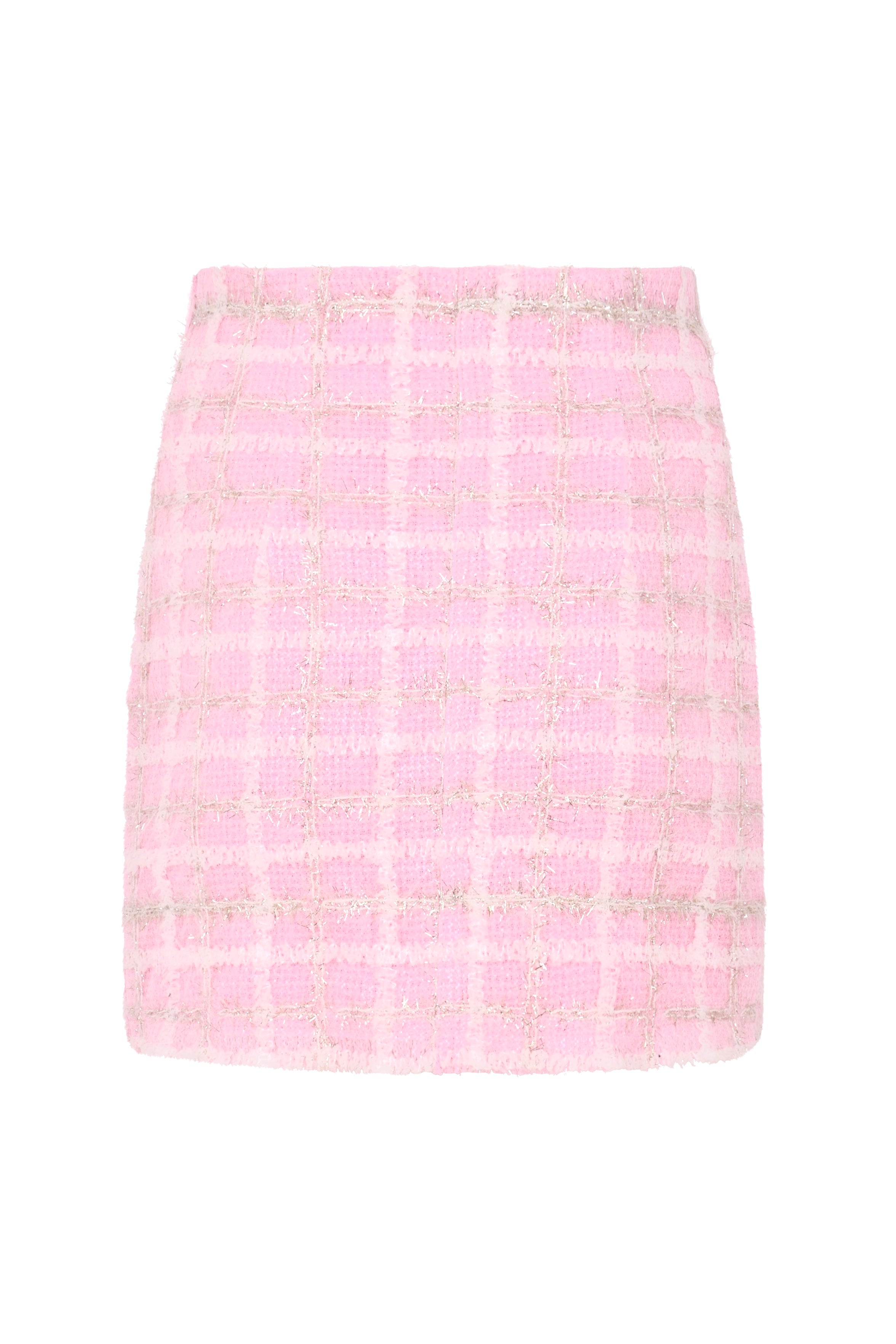 High Priority Tweed Skirt Pink